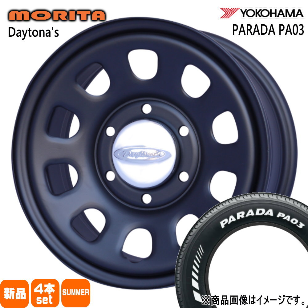 215/65R16 109/107S LT パラダ PA03 PARADA PA03 ヨコハマ YOKOHAMA 新品 夏用 サマータイヤ ホイール 4本セット 森田システム DAYTONA'S G2 16&times;6.5+38 6/139.7｜タイヤショップ78 77,985円