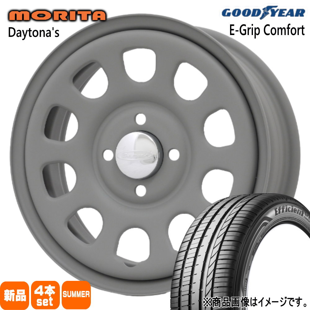 165/60R14 75H エフィシェントグリップ コンフォート EfficientGrip Comfort グッドイヤー GOODYEAR 新品 夏用 サマータイヤ ホイール 4本セット 森田システム DAYTONA'S G2 14&times;5.0+42 4/100｜タイヤショップ78