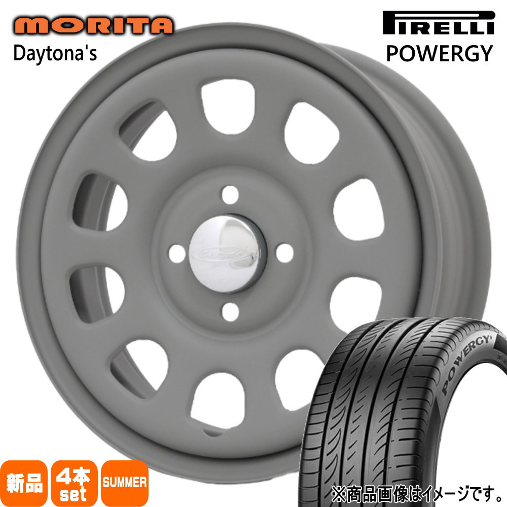 165/55R15 75V パワジー POWERGY ピレリ PIRELLI 新品 夏用 サマータイヤ ホイール 4本セット 森田システム DAYTONA'S G2 15&times;5.0+45 4/100｜タイヤショップ78