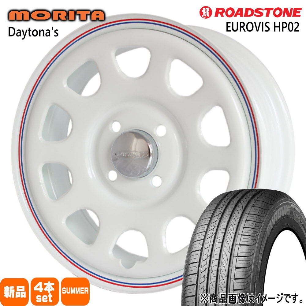 165/55R15 75V ユーロビズ HP02 EUROVIS HP02 ロードストーン ROADSTONE 新品 夏用 サマータイヤ ホイール 4本セット 森田システム DAYTONA'S G2 15×5.0+45 4/100|タイヤショップ78