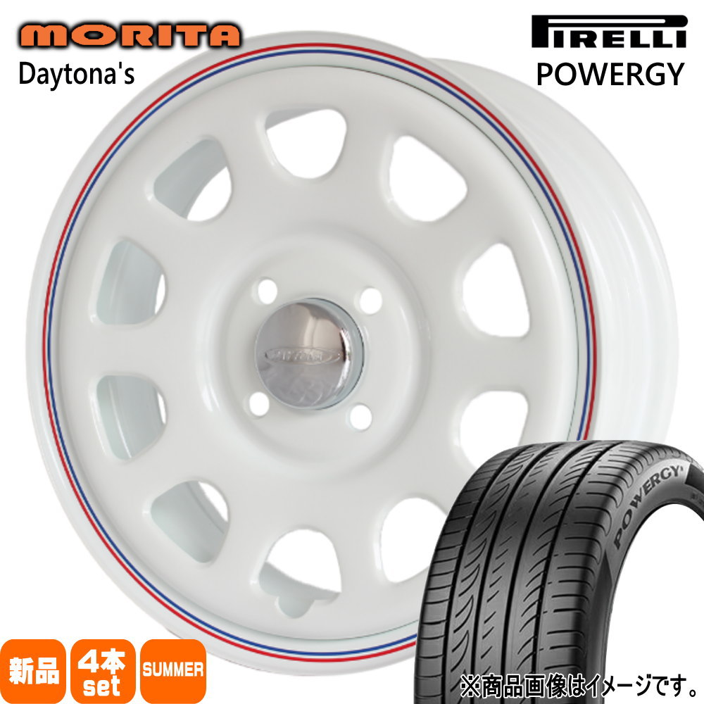 165/55R15 75V パワジー POWERGY ピレリ PIRELLI 新品 夏用 サマータイヤ ホイール 4本セット 森田システム DAYTONA'S G2 15&times;5.0+45 4/100｜タイヤショップ78