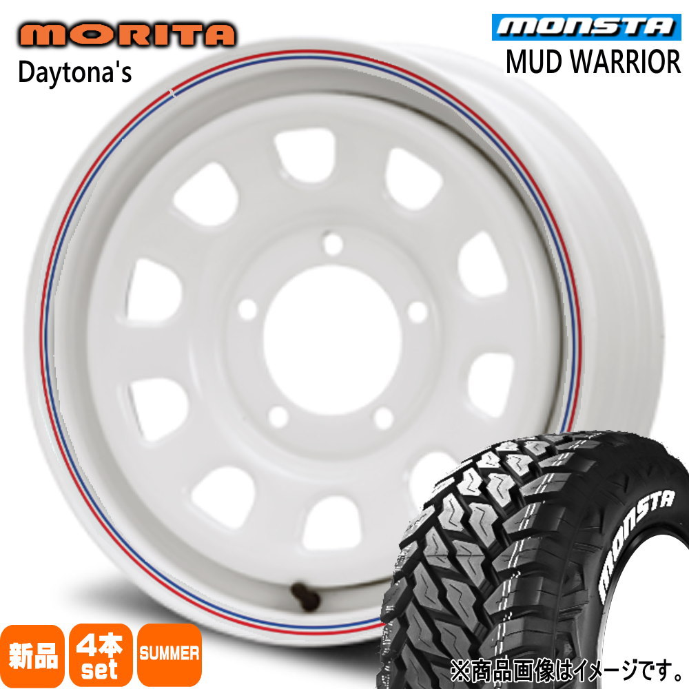 235/70R16 104/101Q マッドウォーリア MUD WARRIOR モンスタ MONSTA 新品 夏用 サマータイヤ ホイール 4本セット 森田システム DAYTONA'S 16×6.0+0 5/139.7|タイヤショップ78