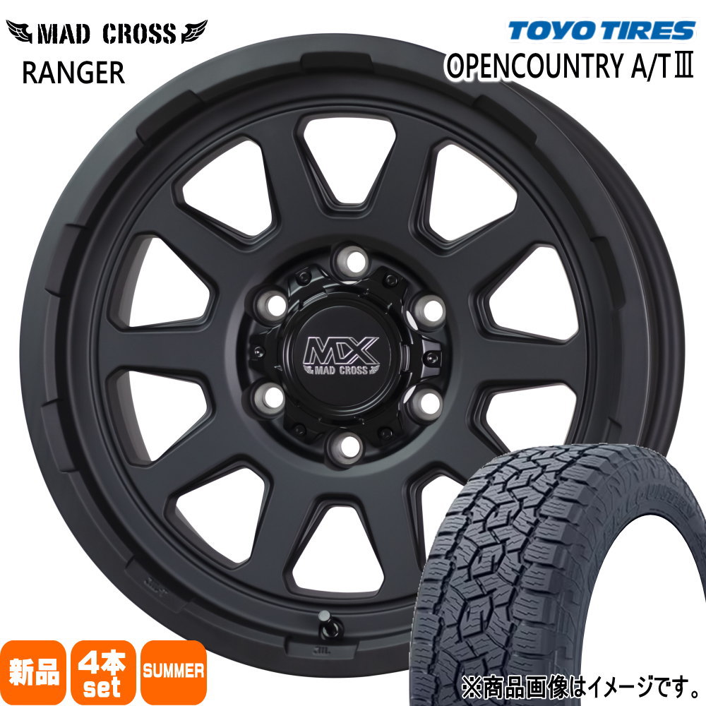 215/70R16 100T オープンカントリー AT3 OPENCOUNTRY A/T3 トーヨータイヤ TOYOTIRES 新品 夏用 サマータイヤ ホイール 4本セット HOT STUFF CORPORATION MAD CROSS RANGER 16&times;6.5+38 6/139.7｜タイヤショップ78