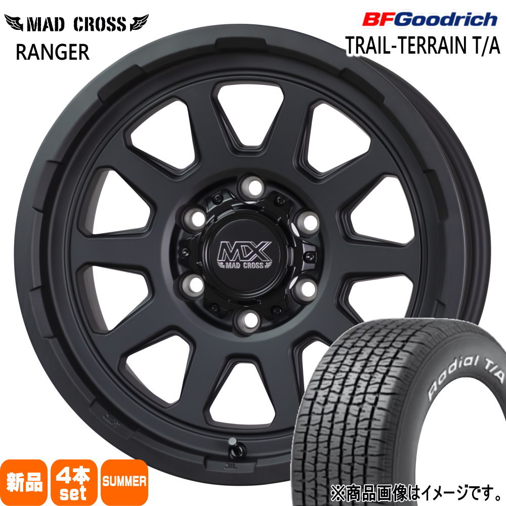 215/70R15 97S RWL ラジアル T/A RADIAL T/A BFグッドリッチ BF.Goodrich 新品 夏用 サマータイヤ ホイール 4本セット HOT STUFF CORPORATION MAD CROSS RANGER 15&times;6.0+33 6/139.7｜タイヤショップ78 172,480円