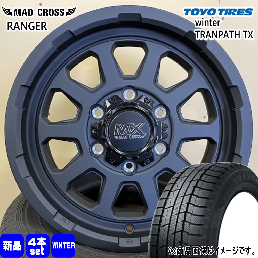 215/70R15 98Q ウィンタートランパス TX WinterTRANPATH TX トーヨータイヤ TOYOTIRES 新品 冬用 スタッドレスタイヤ ホイール 4本セット HOT STUFF CORPORATION MAD CROSS RANGER 15×6.0+33 6/139.7|タイヤショップ78