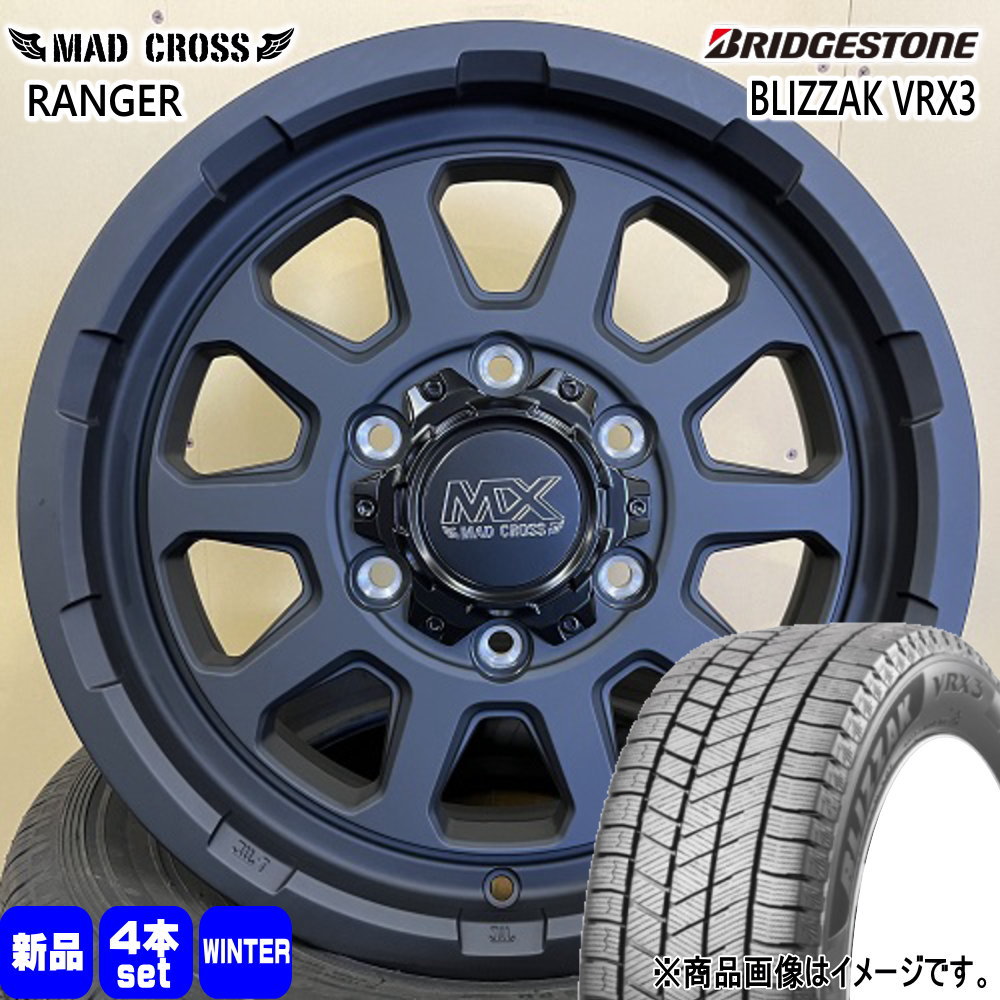 215/65R16 98Q ブリザック VRX3 BLIZZAK VRX3 ブリヂストン BRIDGESTONE 新品 冬用 スタッドレスタイヤ ホイール 4本セット HOT STUFF CORPORATION MAD CROSS RANGER 16×6.5+38 6/139.7|タイヤショップ78