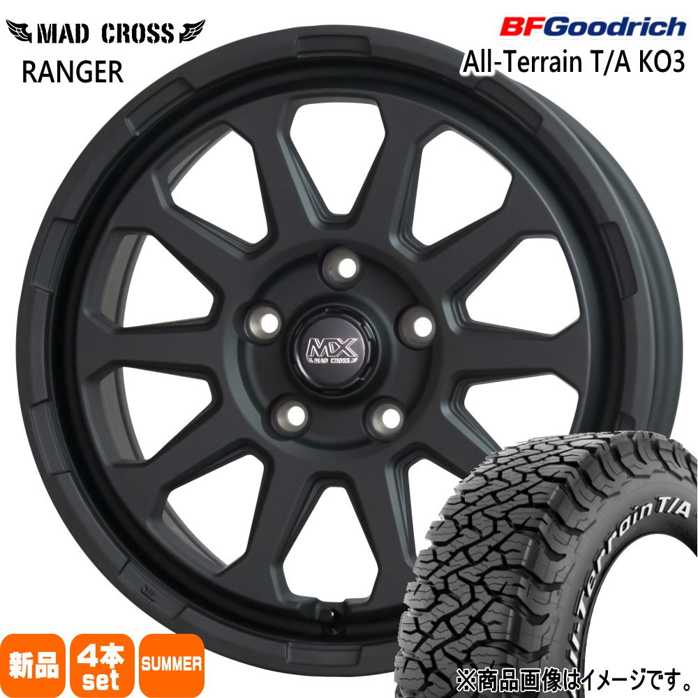 235/70R16 110/107S LRD LT オールテレーン T/A KO3 All-Terrain T/A KO3 BFグッドリッチ BF.Goodrich 新品 夏用 サマータイヤ ホイール 4本セット HOT STUFF CORPORATION MAD CROSS RANGER 16×7.0+38 5/114.3|タイヤショップ78