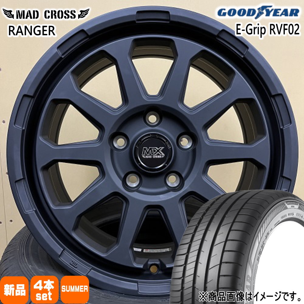 215/60R17 100H エフィシェントグリップ RVF02 EfficentGrip RVF02 グッドイヤー GOODYEAR 新品 夏用 サマータイヤ ホイール 4本セット HOT STUFF CORPORATION MAD CROSS RANGER 17×7.0+45 5/114.3|タイヤショップ78