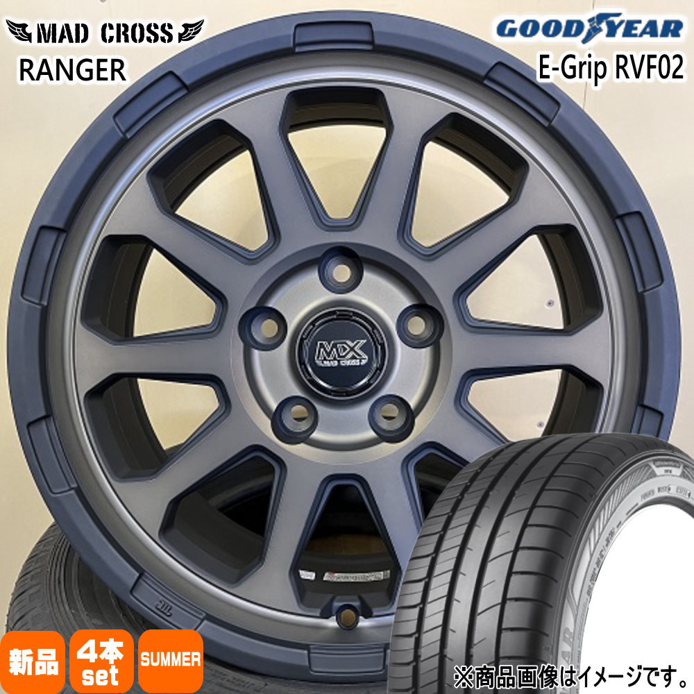 215/60R17 100H エフィシェントグリップ RVF02 EfficentGrip RVF02 グッドイヤー GOODYEAR 新品 夏用 サマータイヤ ホイール 4本セット HOT STUFF CORPORATION MAD CROSS RANGER 17×7.0+38 5/114.3|タイヤショップ78