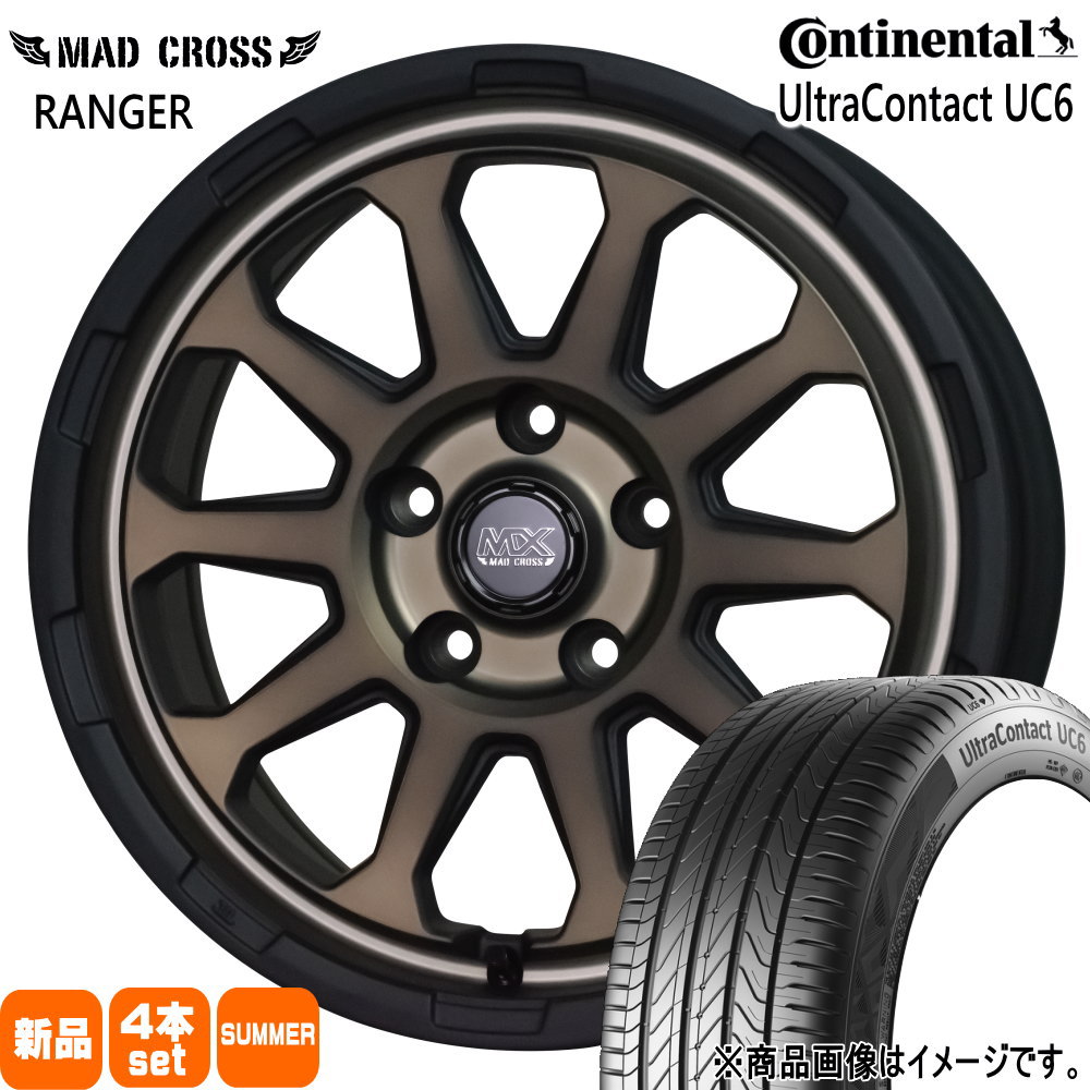 215/55R17 94V ウルトラコンタクト UC6 UltraContact UC6 コンチネンタル Continental 新品 夏用 サマータイヤ ホイール 4本セット HOT STUFF CORPORATION MAD CROSS RANGER 17×7.0+38 5/114.3|タイヤショップ78