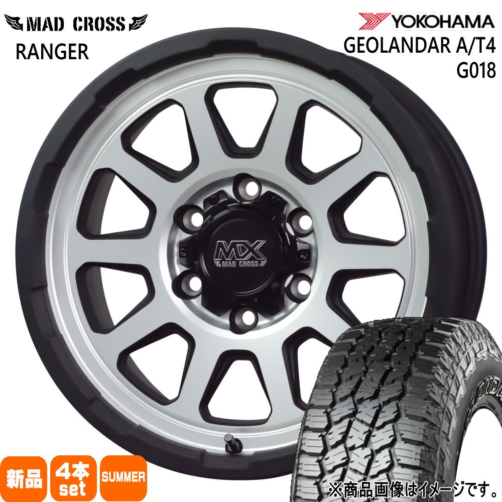215/70R16 100H ジオランダー AT4 G018 GEOLANDAR A/T4 G018 ヨコハマ YOKOHAMA 新品 夏用 サマータイヤ ホイール 4本セット HOT STUFF CORPORATION MAD CROSS RANGER 16&times;6.5+38 6/139.7｜タイヤショップ78 77,682円