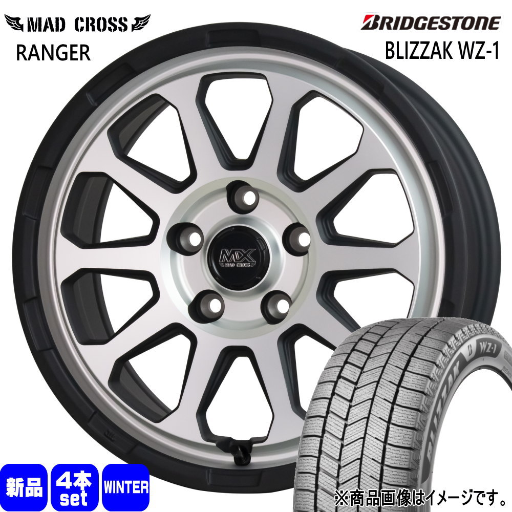 235/65R17 108Q XL ブリザック WZ1 BLIZZAK WZ-1 ブリヂストン BRIDGESTONE 新品 冬用 スタッドレスタイヤ ホイール 4本セット HOT STUFF CORPORATION MAD CROSS RANGER 17×7.0+38 5/114.3|タイヤショップ78