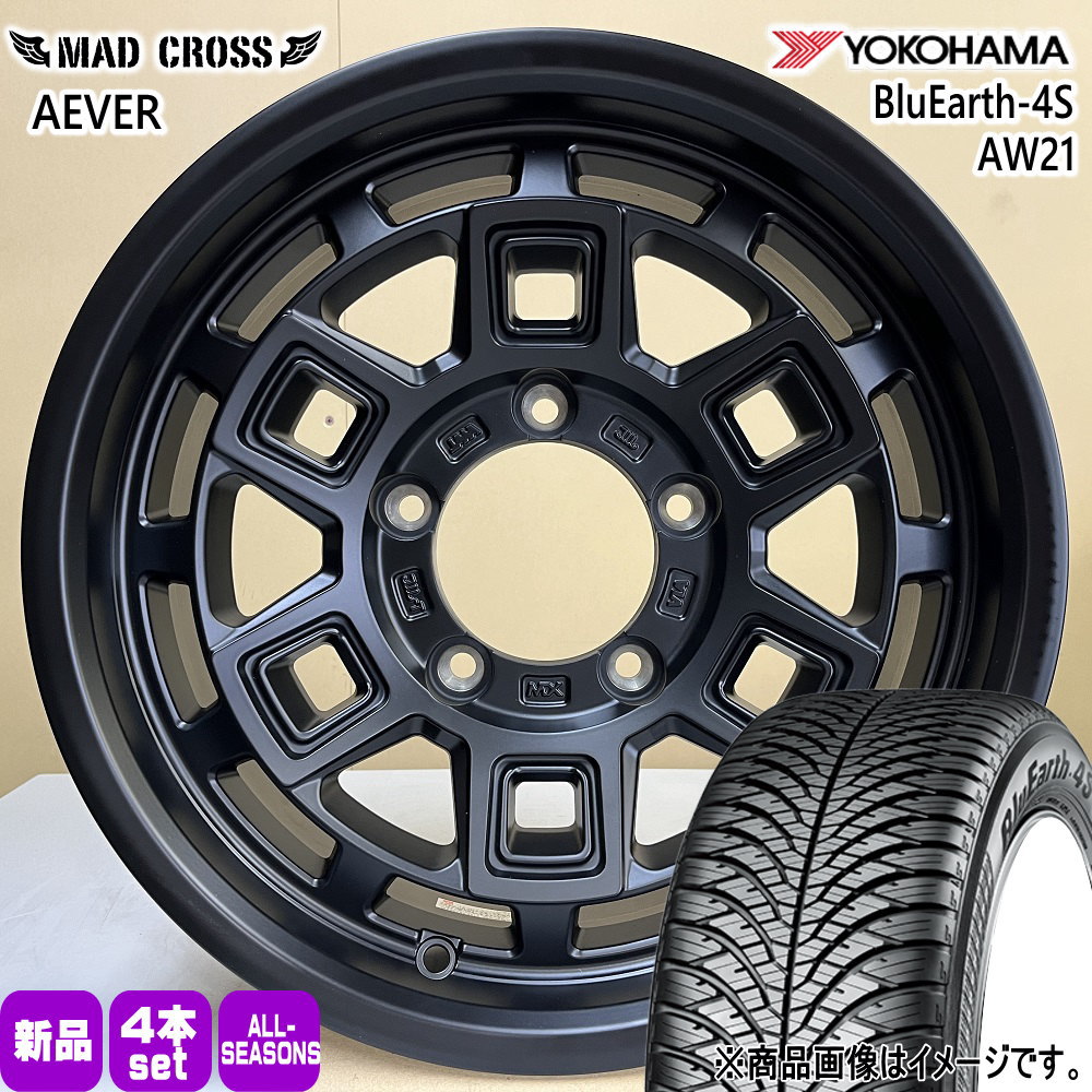 215/70R16 100H ブルーアース 4S AW21 BluEarth-4S AW21 ヨコハマ YOKOHAMA 新品 夏冬兼用 オールシーズンタイヤ ホイール 4本セット HOT STUFF CORPORATION MAD CROSS AEVER 16×6.0+0 5/139.7|タイヤショップ78
