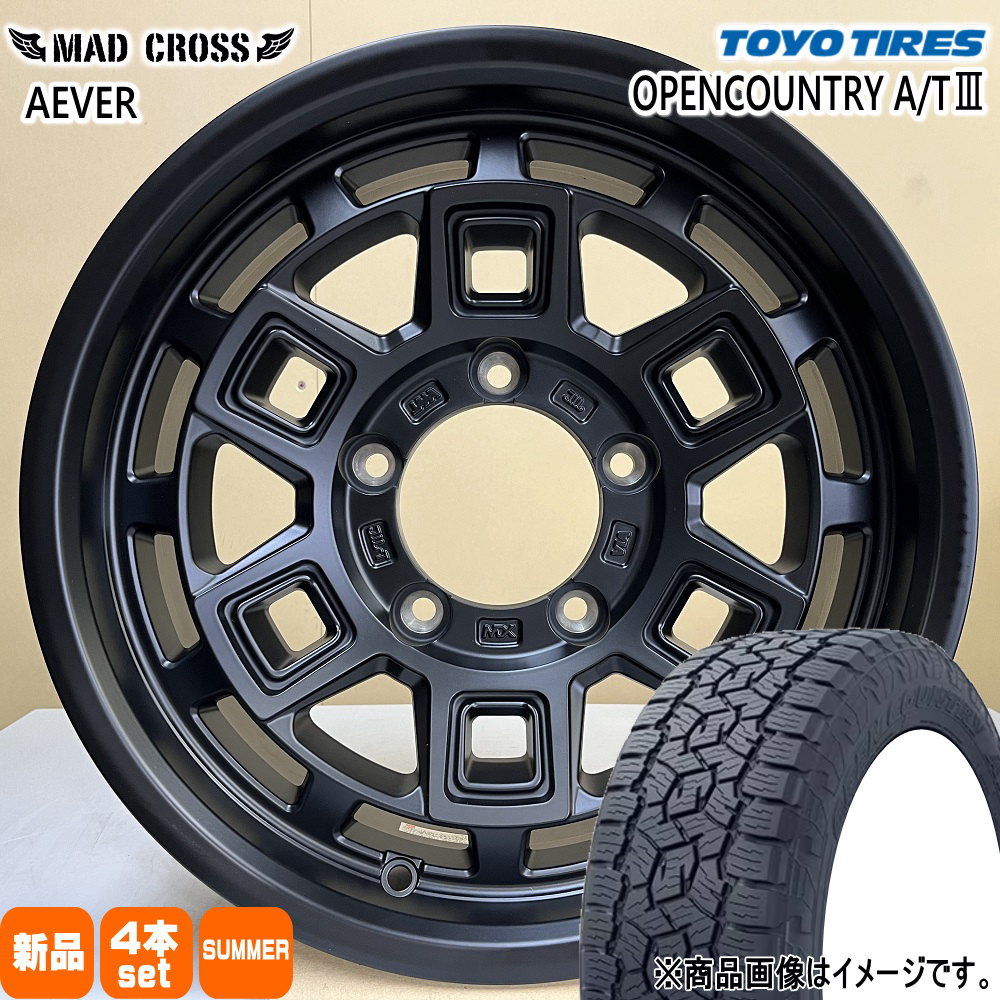 225/70R16 103H オープンカントリー AT3 OPENCOUNTRY A/T3 トーヨータイヤ TOYOTIRES 新品 夏用 サマータイヤ ホイール 4本セット HOT STUFF CORPORATION MAD CROSS AEVER 16×6.0+0 5/139.7|タイヤショップ78
