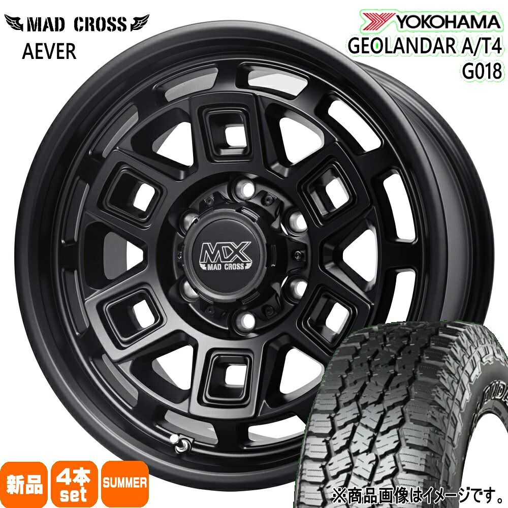 215/70R16 100H ジオランダー AT4 G018 GEOLANDAR A/T4 G018 ヨコハマ YOKOHAMA 新品 夏用 サマータイヤ ホイール 4本セット HOT STUFF CORPORATION MAD CROSS AEVER 16×6.5+38 6/139.7|タイヤショップ78