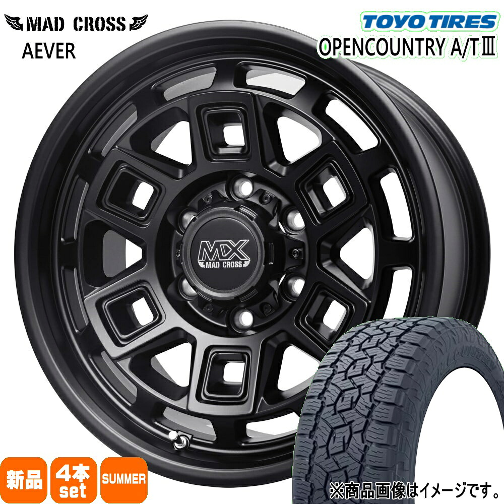 215/70R16 100T オープンカントリー AT3 OPENCOUNTRY A/T3 トーヨータイヤ TOYOTIRES 新品 夏用 サマータイヤ ホイール 4本セット HOT STUFF CORPORATION MAD CROSS AEVER 16&times;6.5+38 6/139.7｜タイヤショップ78