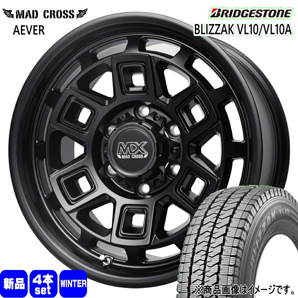 195/80R15 107/105N LT ブリザック VL10 BLIZZAK VL10 ブリヂストン BRIDGESTONE 新品 冬用 スタッドレスタイヤ ホイール 4本セット HOT STUFF CORPORATION MAD CROSS AEVER 15&times;6.0+44 6/139.7｜タイヤショップ78