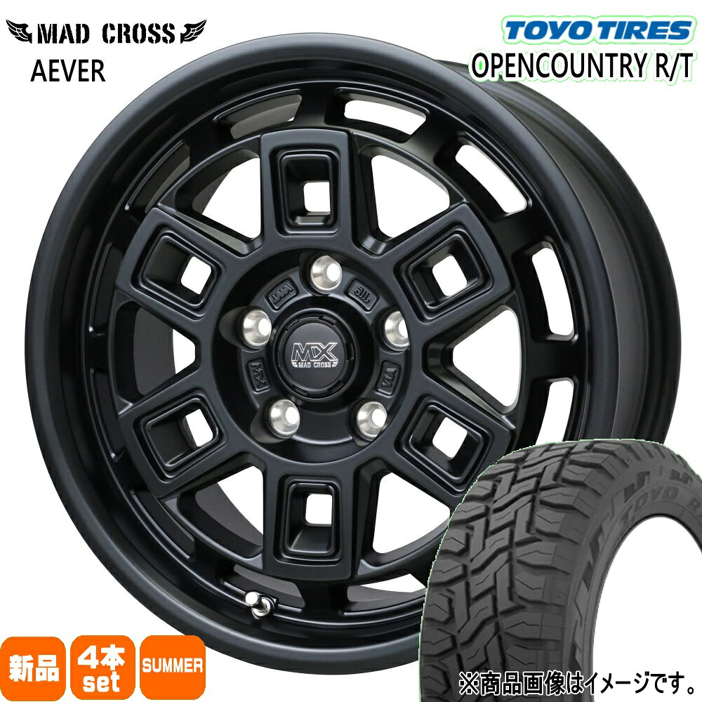 215/70R16 100Q オープンカントリー RT OPENCOUNTRY R/T トーヨータイヤ TOYOTIRES 新品 夏用 サマータイヤ ホイール 4本セット HOT STUFF CORPORATION MAD CROSS AEVER 16&times;7.0+38 5/114.3｜タイヤショップ78