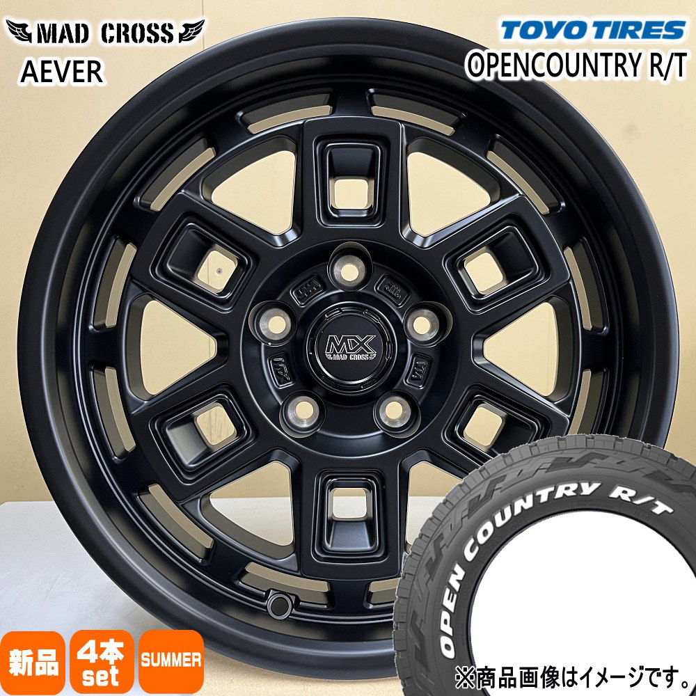 225/70R16 102/99Q LT オープンカントリー RT OPENCOUNTRY R/T トーヨータイヤ TOYOTIRES 新品 夏用 サマータイヤ ホイール 4本セット HOT STUFF CORPORATION MAD CROSS AEVER 16&times;7.0+38 5/114.3｜タイヤショップ78