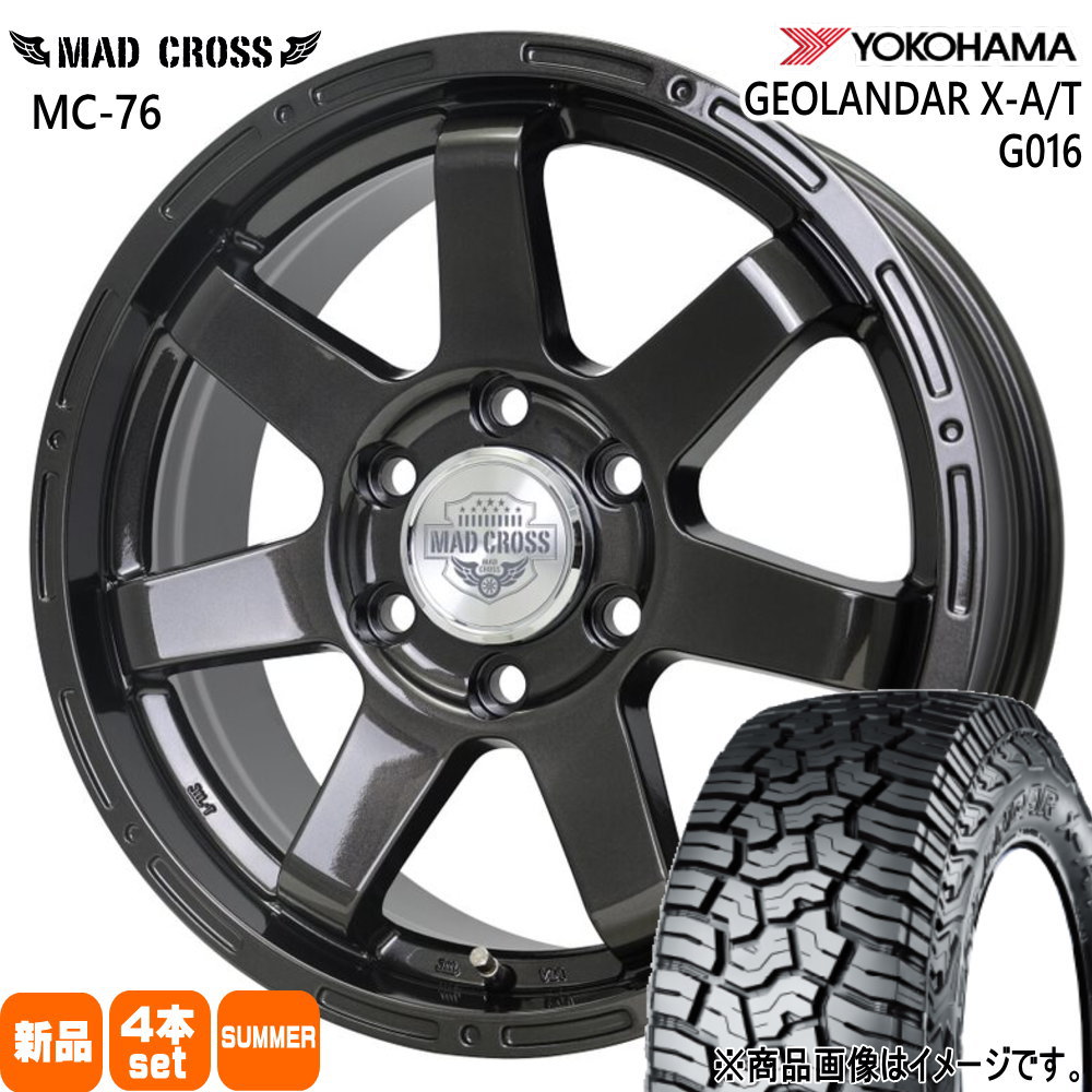265/65R18 122/119Q LT ジオランダー X-AT G016 GEOLANDAR X-AT G016 ヨコハマ YOKOHAMA 新品 夏用 サマータイヤ ホイール 4本セット HOT STUFF CORPORATION MAD CROSS MX76 18&times;8.0+52 6/139.7 18インチ｜タイヤショップ78