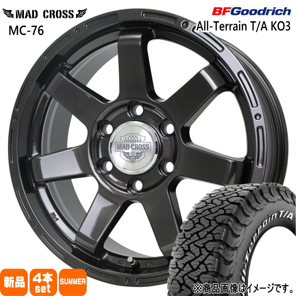 265/65R18 117/114S LRD LT オールテレーン T/A KO3 All-Terrain T/A KO3 BFグッドリッチ BF.Goodrich 新品 夏用 サマータイヤ ホイール 4本セット HOT STUFF CORPORATION MAD CROSS MX76 18×8.0+52 6/139.7 18インチ|タイヤショップ78