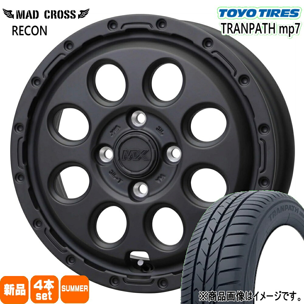 165/60R15 トランパス mp7 TRANPATH mp7 トーヨータイヤ TOYOTIRES 新品 夏用 サマータイヤ ホイール 4本セット HOT STUFF CORPORATION MAD CROSS RECON 15×4.5+45 4/100|タイヤショップ78
