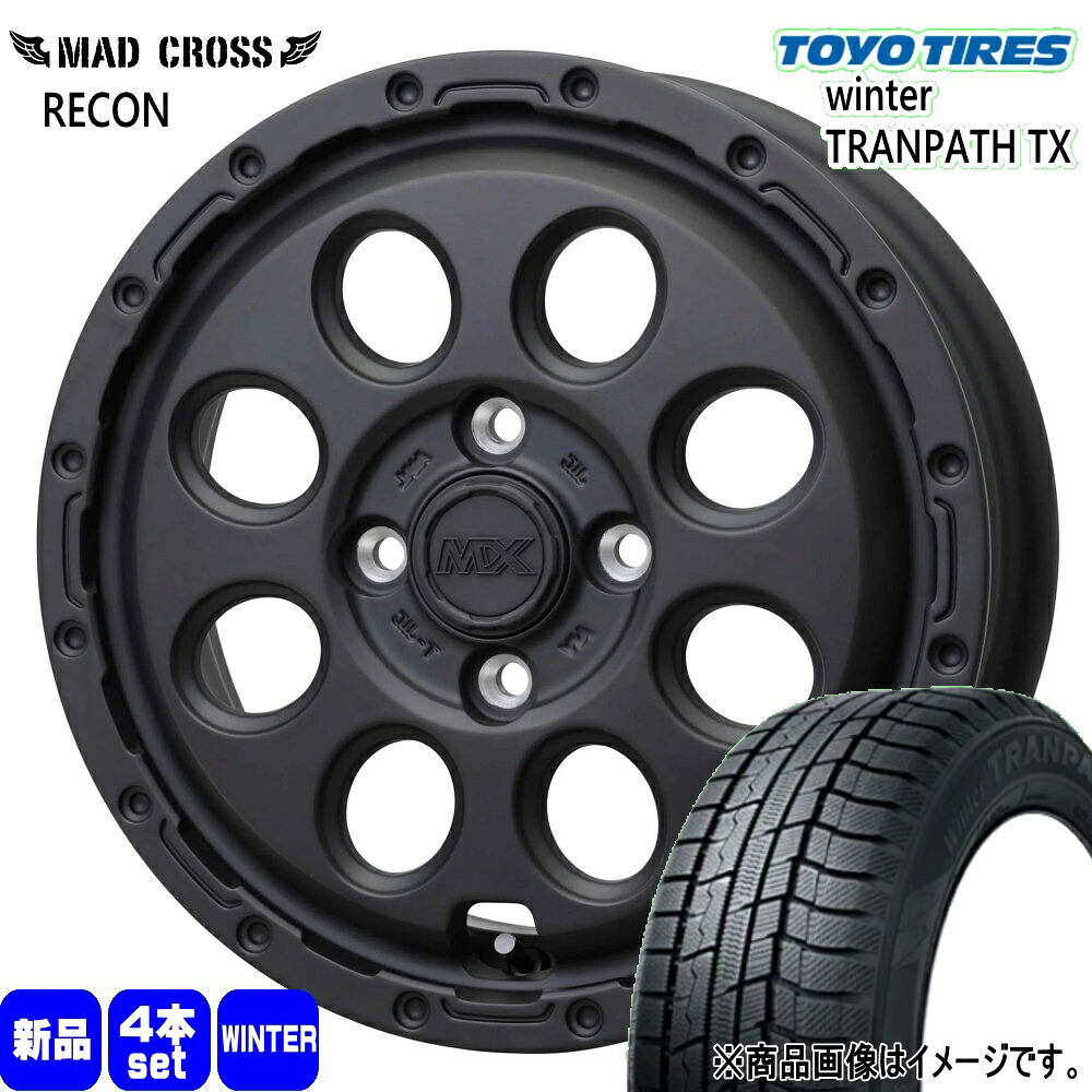 165/65R15 81Q ウィンタートランパス TX WinterTRANPATH TX トーヨータイヤ TOYOTIRES 新品 冬用 スタッドレスタイヤ ホイール 4本セット HOT STUFF CORPORATION MAD CROSS RECON 15×4.5+45 4/100|タイヤショップ78