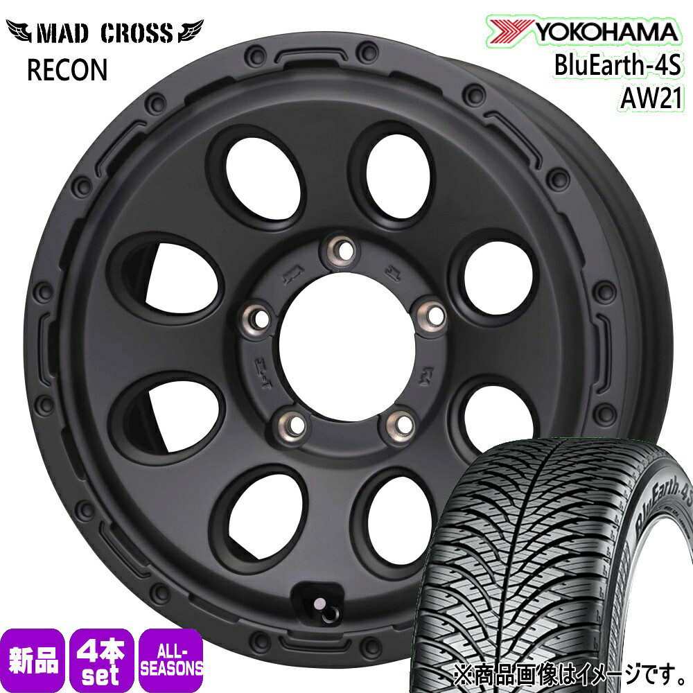215/70R16 100H ブルーアース 4S AW21 BluEarth-4S AW21 ヨコハマ YOKOHAMA 新品 夏冬兼用 オールシーズンタイヤ ホイール 4本セット HOT STUFF CORPORATION MAD CROSS RECON 16×6.0+0 5/139.7|タイヤショップ78