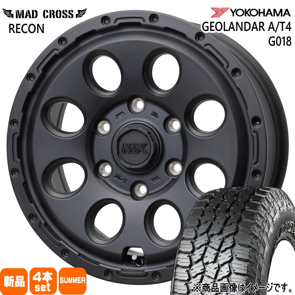 215/65R16 109/107S LT ジオランダー AT4 G018 GEOLANDAR A/T4 G018 ヨコハマ YOKOHAMA 新品 夏用 サマータイヤ ホイール 4本セット HOT STUFF CORPORATION MAD CROSS RECON 16×6.5+38 6/139.7|タイヤショップ78