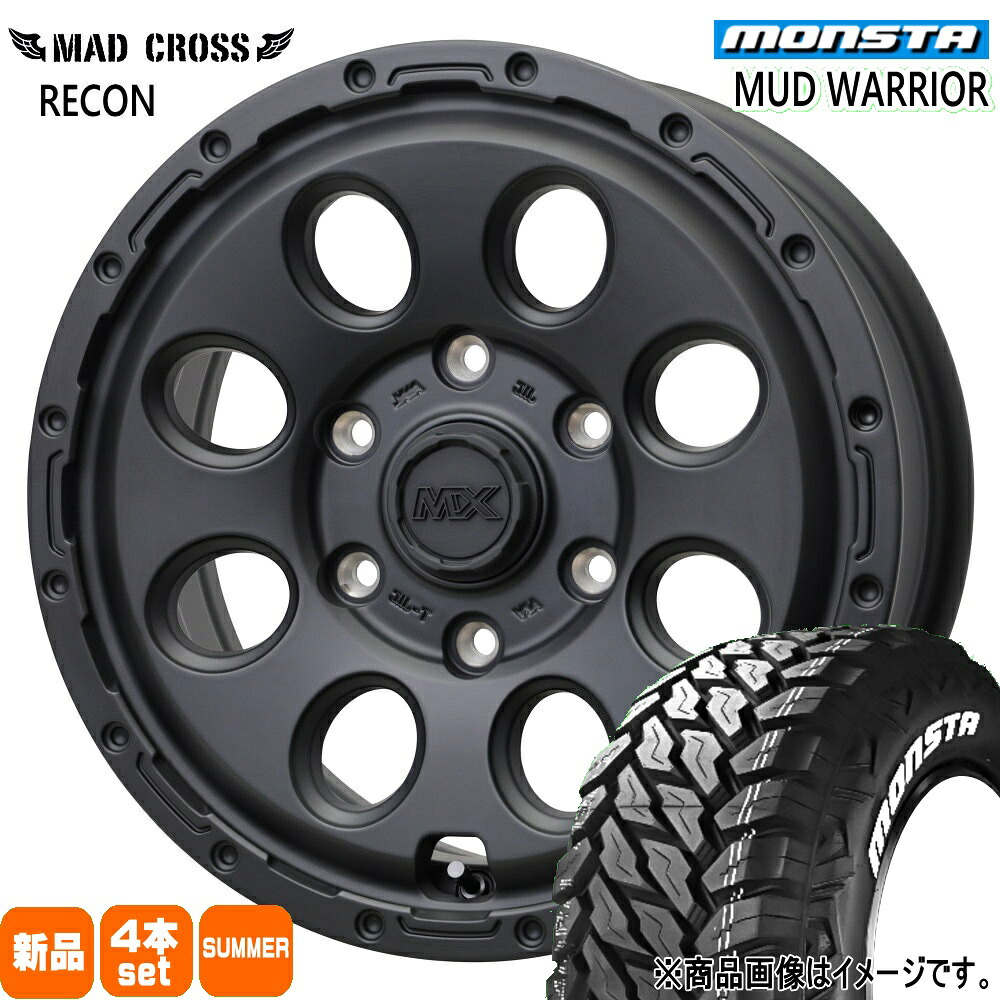 215/70R16 107/105Q LT マッドウォーリア MUD WARRIOR モンスタ MONSTA 新品 夏用 サマータイヤ ホイール 4本セット HOT STUFF CORPORATION MAD CROSS RECON 16&times;6.5+38 6/139.7｜タイヤショップ78