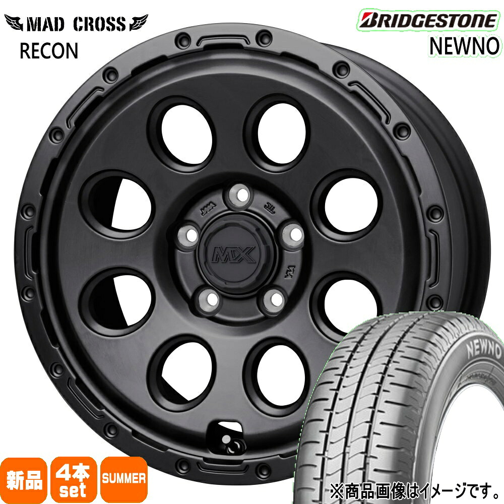 175/65R15 84H ニューノ NEWNO ブリヂストン BRIDGESTONE 新品 夏用 サマータイヤ ホイール 4本セット HOT STUFF CORPORATION MAD CROSS RECON 15&times;6.0+43 5/100｜タイヤショップ78