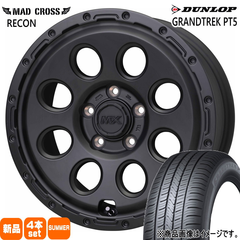 225/70R16 103H グラントレック PT5 GRANDTREK PT5 ダンロップ DUNLOP 新品 夏用 サマータイヤ ホイール 4本セット HOT STUFF CORPORATION MAD CROSS RECON 16×6.5+48 5/114.3|タイヤショップ78