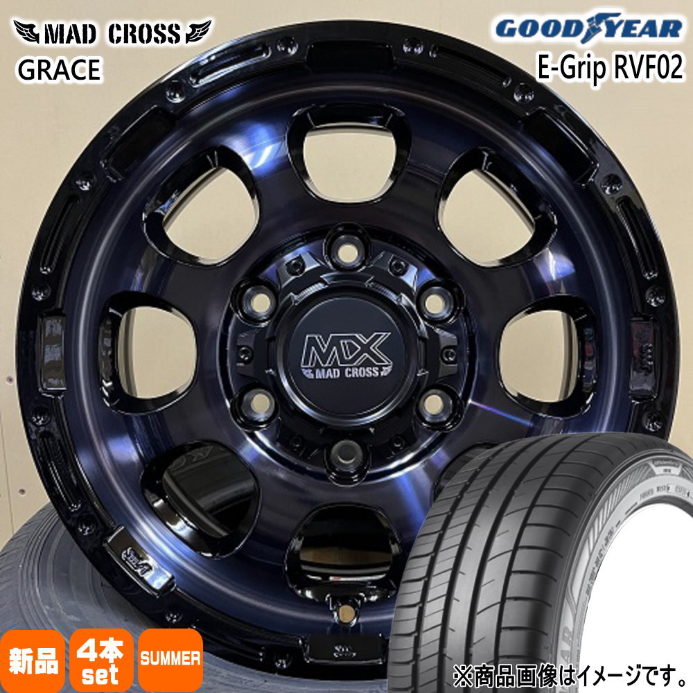 215/60R17 100H エフィシェントグリップ RVF02 EfficentGrip RVF02 グッドイヤー GOODYEAR 新品 夏用 サマータイヤ ホイール 4本セット HOT STUFF CORPORATION MAD CROSS GRACE 17&times;6.5+38 6/139.7 17インチ｜タイヤショップ78 75,323円