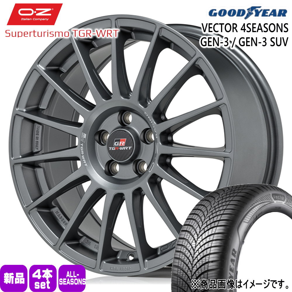 205/55R17 95V XL ベクター 4シーズン GEN3 VECTOR 4SEASONS GEN-3 グッドイヤー GOODYEAR 新品 夏冬兼用 オールシーズンタイヤ ホイール 4本セット OZ RACING Superturismo TGR-WRT 17×7.5+45 5/114.3 17インチ|タイヤショップ78