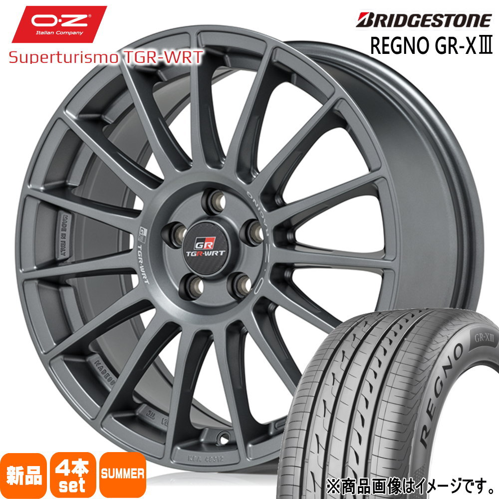 205/45R17 88W レグノ GRX3 REGNO GR-X3 ブリヂストン BRIDGESTONE 新品 夏用 サマータイヤ ホイール 4本セット OZ RACING Superturismo TGR-WRT 17&times;7.0+42 4/100 17インチ｜タイヤショップ78