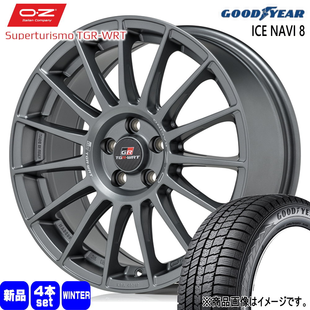 225/45R18 95Q XL アイスナビ8 ICE NAVI 8 グッドイヤー GOODYEAR 新品 冬用 スタッドレスタイヤ ホイール 4本セット OZ RACING Superturismo TGR-WRT 18&times;8.0+38 5/114.3 18インチ｜タイヤショップ78