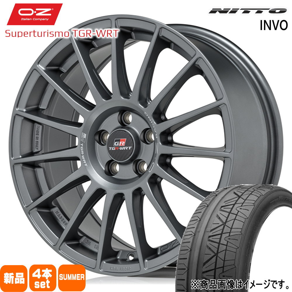 245/45R20 99W インヴォ INVO ニットー NITTO 新品 夏用 サマータイヤ ホイール 4本セット OZ RACING Superturismo TGR-WRT 20&times;8.5+42 5/114.3 20インチ｜タイヤショップ78