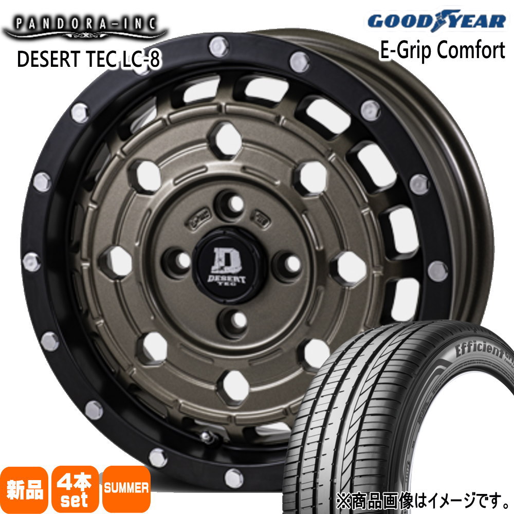 165/60R14 75H エフィシェントグリップ コンフォート EfficientGrip Comfort グッドイヤー GOODYEAR 新品 夏用 サマータイヤ ホイール 4本セット PANDORA DESERT TEC LC-8 14&times;5.0+45 4/100｜タイヤショップ78 61,892円