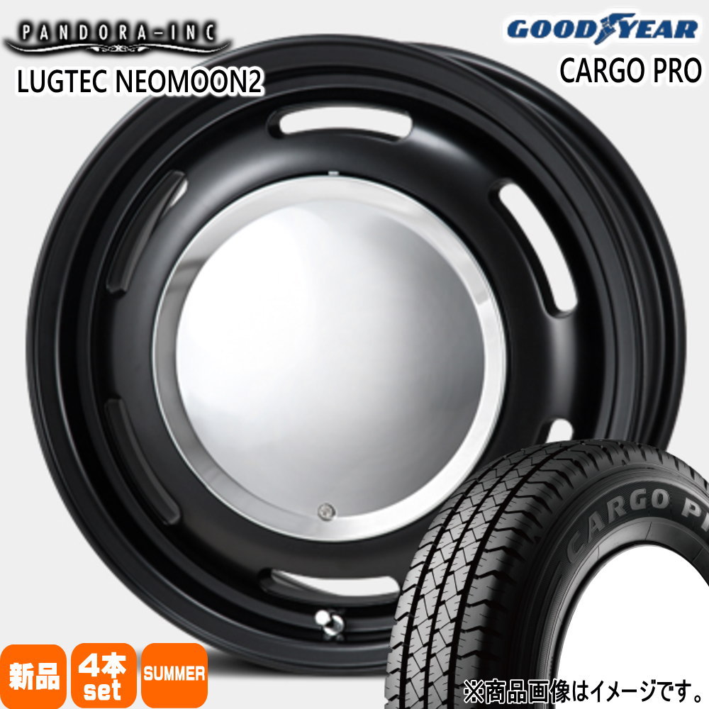215/70R15 107/105L LT カーゴプロ CARGO PRO グッドイヤー GOODYEAR 新品 夏用 サマータイヤ ホイール 4本セット PANDORA LUGTEC NEO MOON2 15×6.0+33 6/139.7|タイヤショップ78