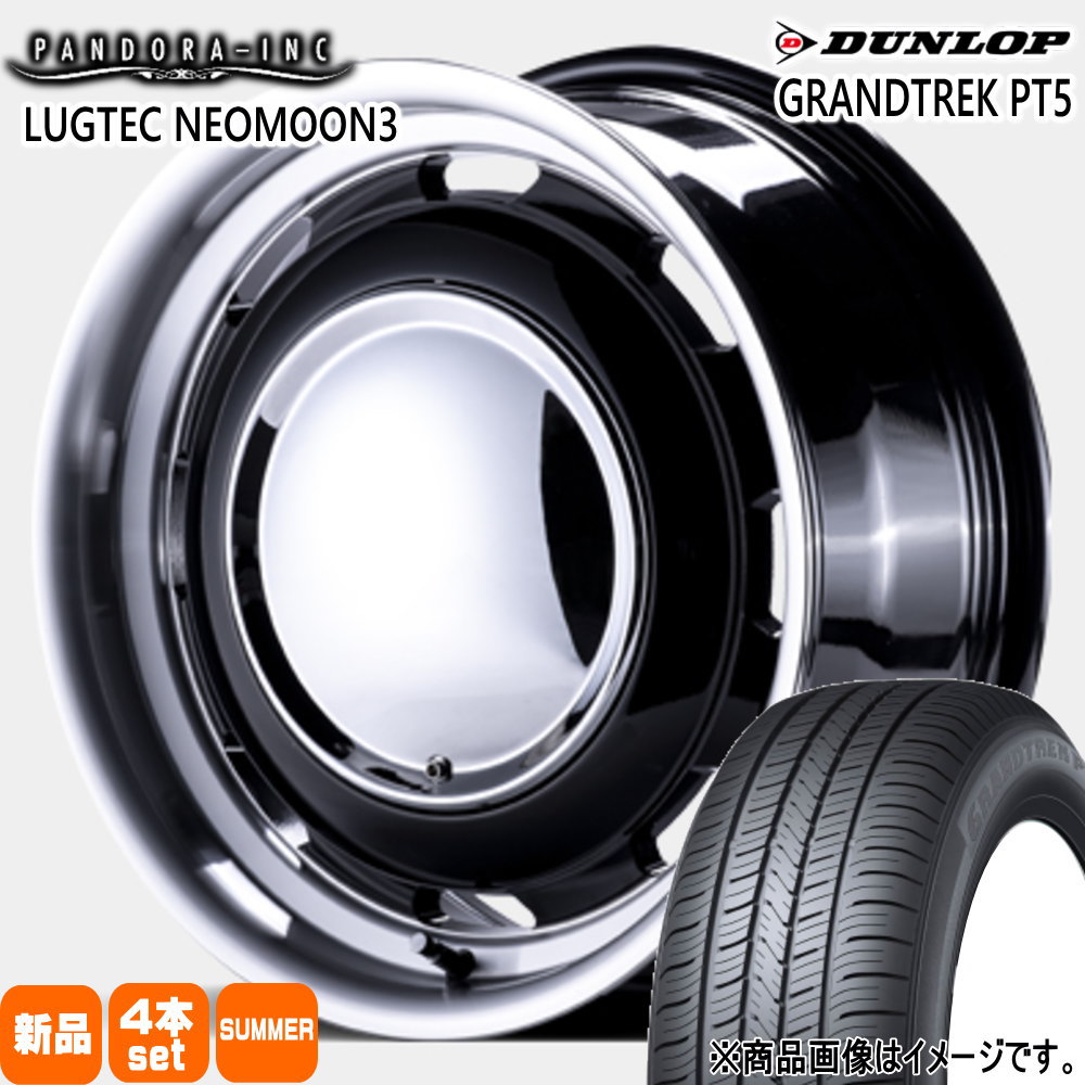 215/65R16 98H グラントレック PT5 GRANDTREK PT5 ダンロップ DUNLOP 新品 夏用 サマータイヤ ホイール 4本セット PANDORA LUGTEC NEO MOON3 16×6.5+38 6/139.7|タイヤショップ78