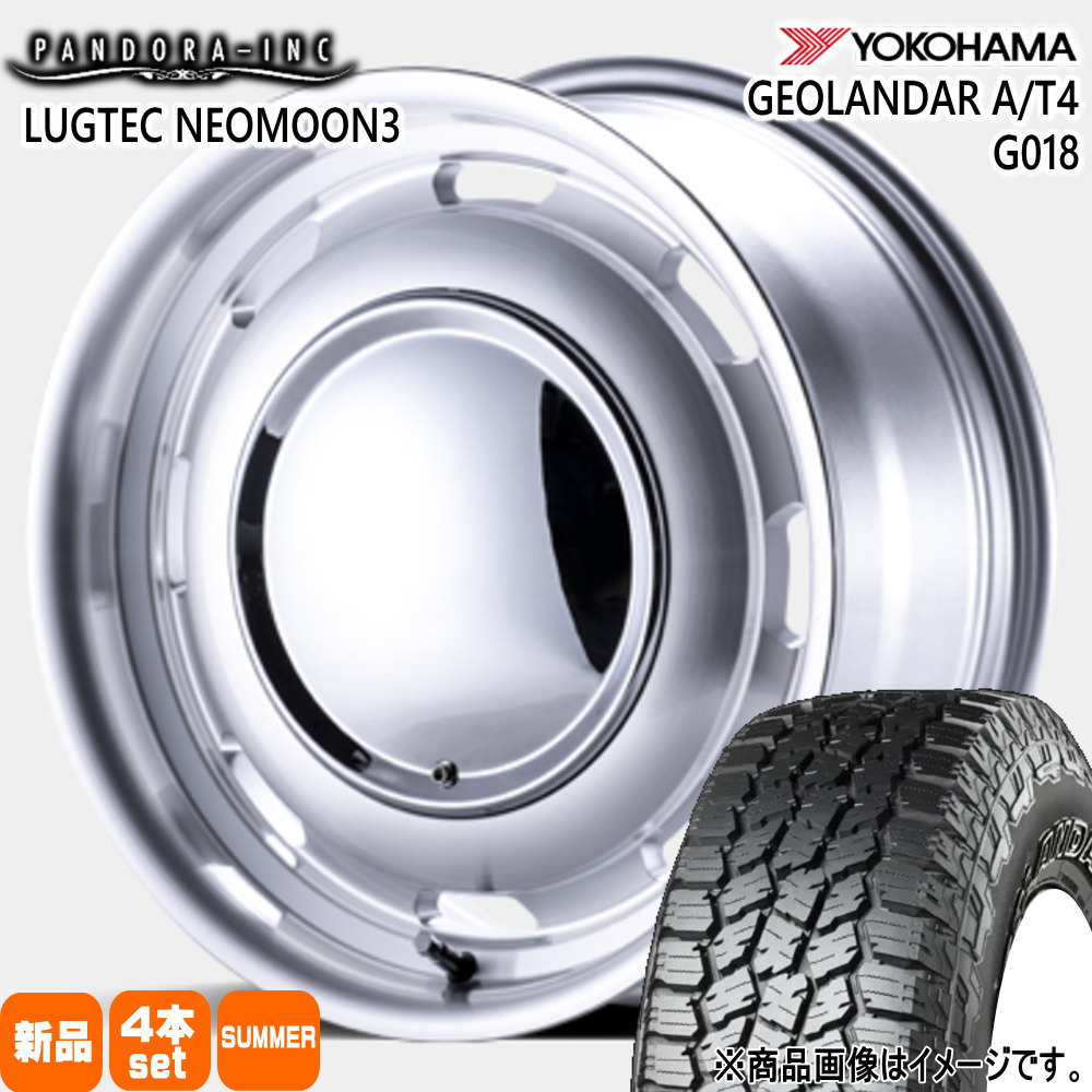 215/65R16 109/107S LT ジオランダー AT4 G018 GEOLANDAR A/T4 G018 ヨコハマ YOKOHAMA 新品 夏用 サマータイヤ ホイール 4本セット PANDORA LUGTEC NEO MOON3 16&times;6.5+38 6/139.7｜タイヤショップ78