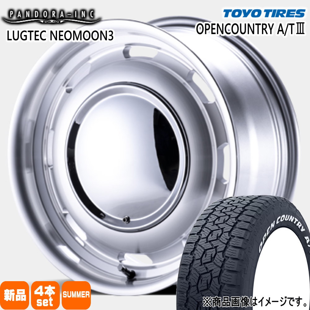 215/65R16 109/107R LT オープンカントリー AT3 OPENCOUNTRY A/T3 トーヨータイヤ TOYOTIRES 新品 夏用 サマータイヤ ホイール 4本セット PANDORA LUGTEC NEO MOON3 16×6.5+38 6/139.7|タイヤショップ78