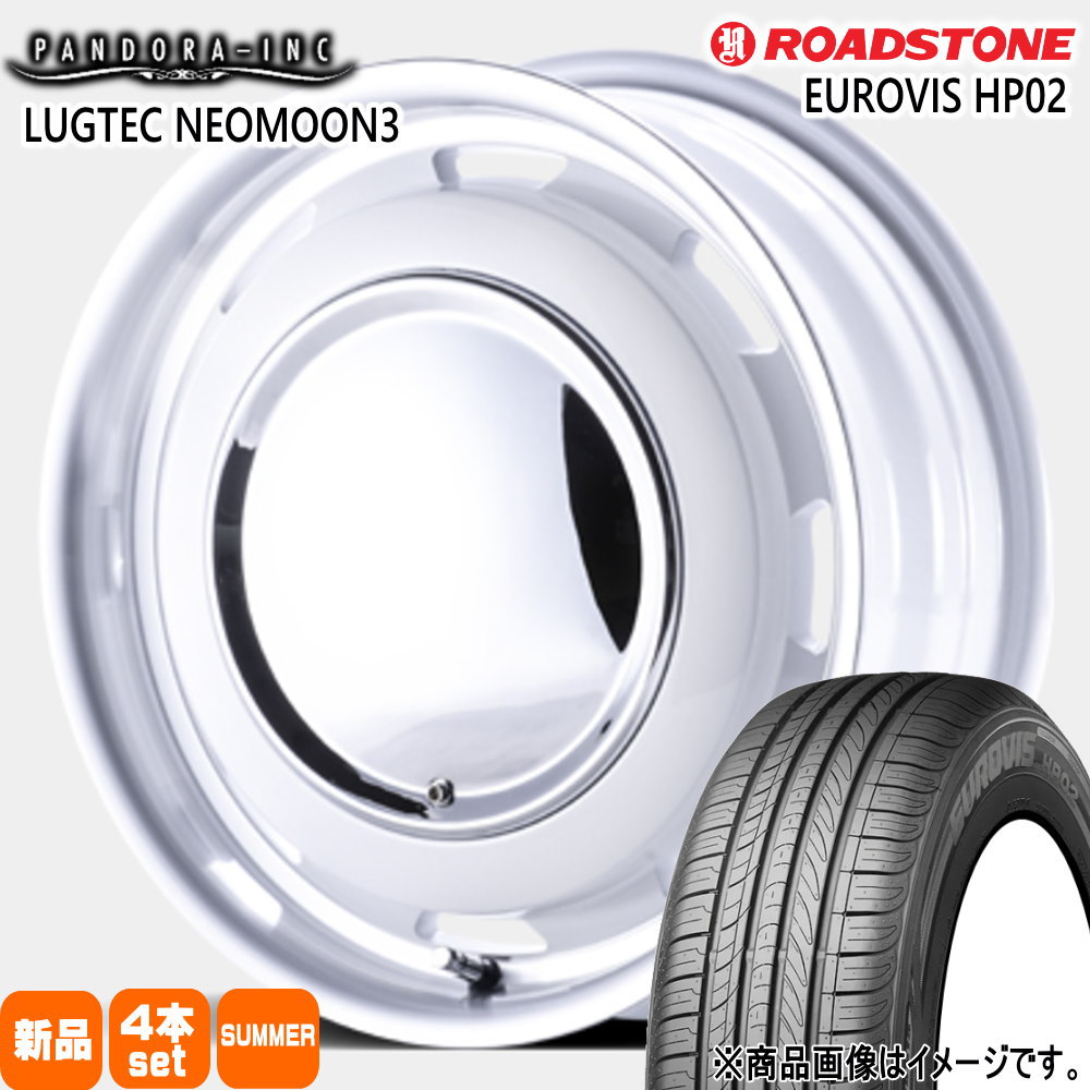 165/55R15 75V ユーロビズ HP02 EUROVIS HP02 ロードストーン ROADSTONE 新品 夏用 サマータイヤ ホイール 4本セット PANDORA LUGTEC NEO MOON3 15×4.5+45 4/100|タイヤショップ78