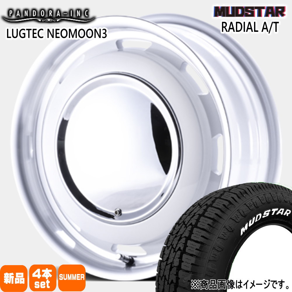 165/60R15 77S ラジアル AT RADIAL AT マッドスター MUDSTAR 新品 夏用 サマータイヤ ホイール 4本セット PANDORA LUGTEC NEO MOON3 15&times;4.5+45 4/100｜タイヤショップ78 71,451円