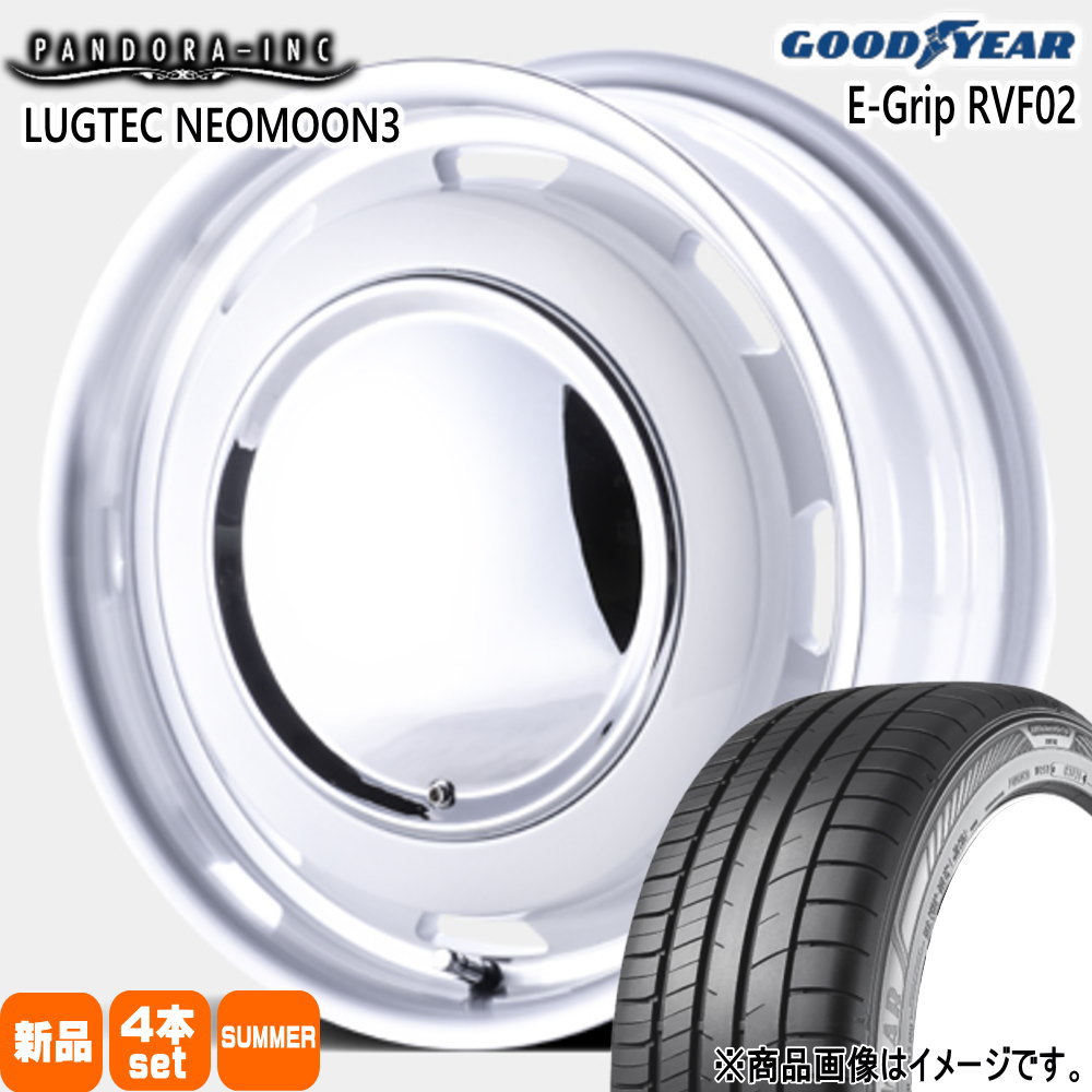 165/55R15 75V エフィシェントグリップ RVF02 EfficentGrip RVF02 グッドイヤー GOODYEAR 新品 夏用 サマータイヤ ホイール 4本セット PANDORA LUGTEC NEO MOON3 15&times;4.5+45 4/100｜タイヤショップ78 66,369円