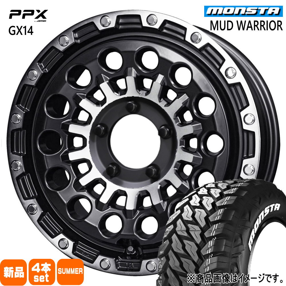 215/70R16 107/105Q LT マッドウォーリア MUD WARRIOR モンスタ MONSTA 新品 夏用 サマータイヤ ホイール 4本セット 共豊コーポレーション PPX GX14 16×5.5+22 5/139.7 16インチ|タイヤショップ78