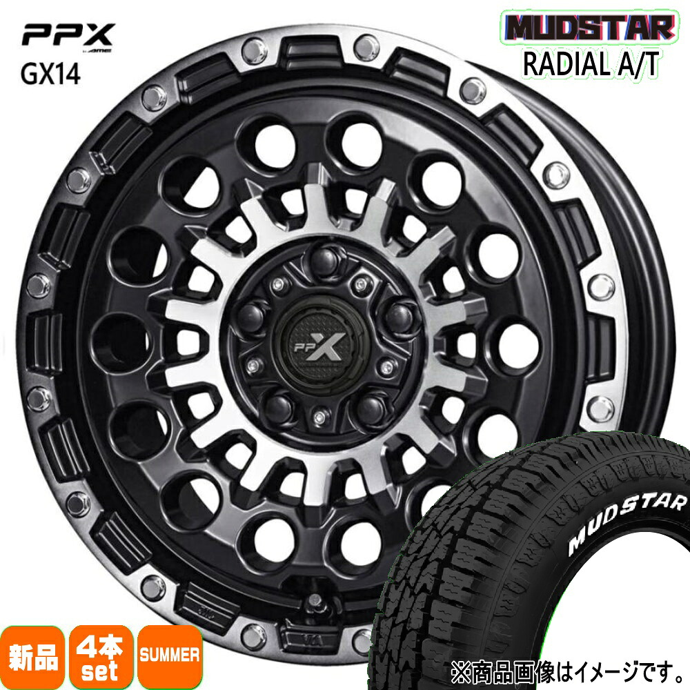 215/65R16 109/107L LT ラジアル AT RADIAL AT マッドスター MUDSTAR 新品 夏用 サマータイヤ ホイール 4本セット 共豊コーポレーション PPX GX14 16&times;7.0+35 5/114.3 16インチ｜タイヤショップ78