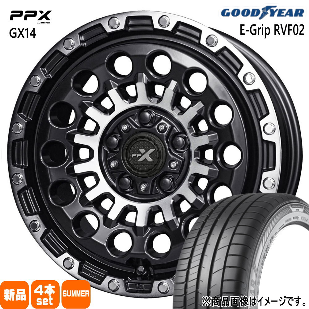 215/65R16 98H エフィシェントグリップ RVF02 EfficentGrip RVF02 グッドイヤー GOODYEAR 新品 夏用 サマータイヤ ホイール 4本セット 共豊コーポレーション PPX GX14 16&times;7.0+35 5/114.3 16インチ｜タイヤショップ78