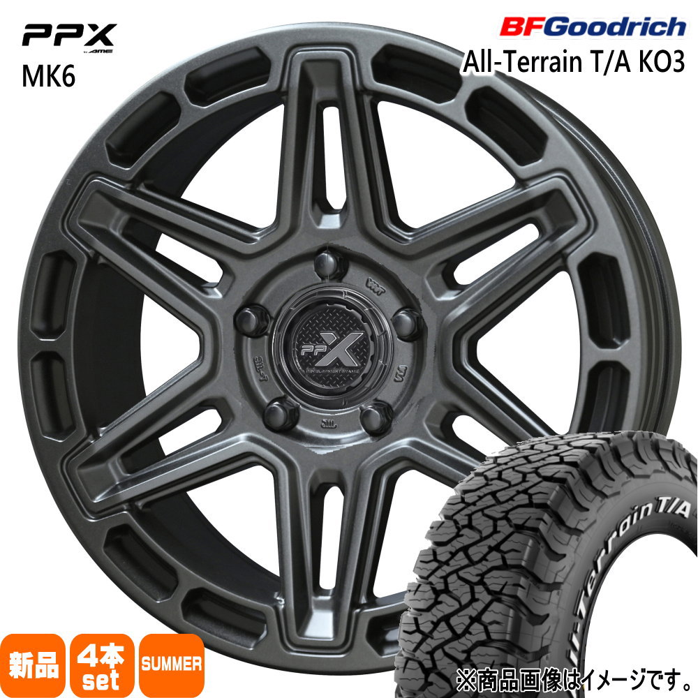 225/70R16 102/99S LRC LT オールテレーン T/A KO3 All-Terrain T/A KO3 BFグッドリッチ BF.Goodrich 新品 夏用 サマータイヤ ホイール 4本セット 共豊コーポレーション PPX MK6 16&times;7.0+35 5/114.4｜タイヤショップ78