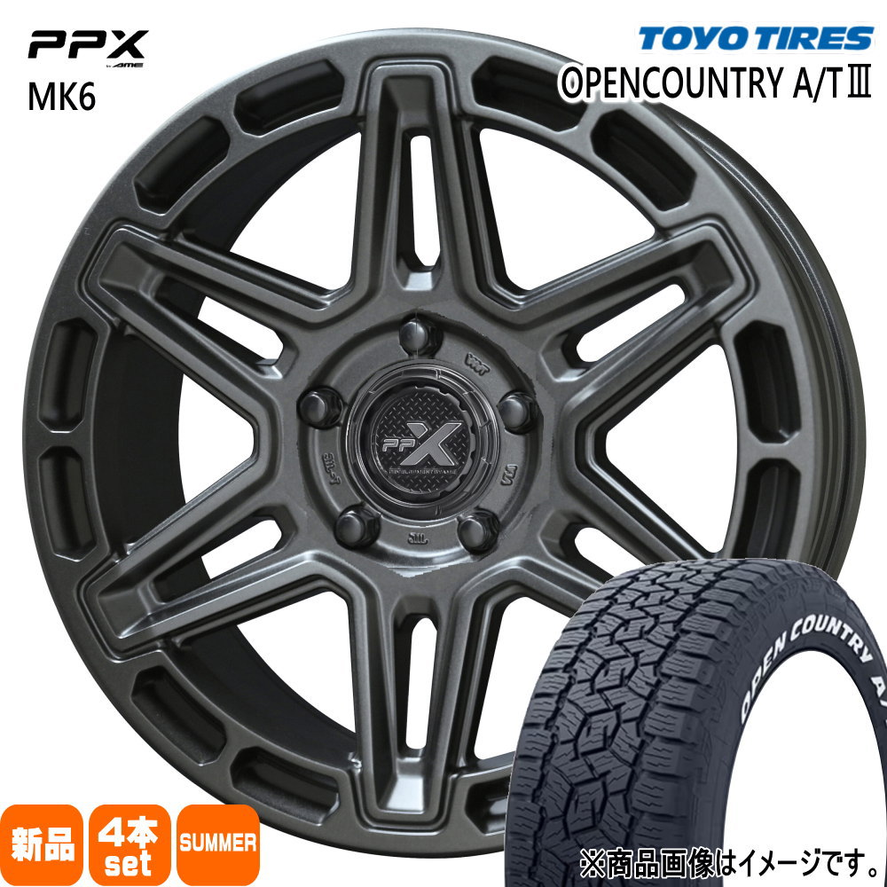 215/70R16 100T オープンカントリー AT3 OPENCOUNTRY A/T3 トーヨータイヤ TOYOTIRES 新品 夏用 サマータイヤ ホイール 4本セット 共豊コーポレーション PPX MK6 16×7.0+35 5/114.4|タイヤショップ78